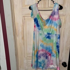 Colorful Tie-Dye Sleeveless Dress